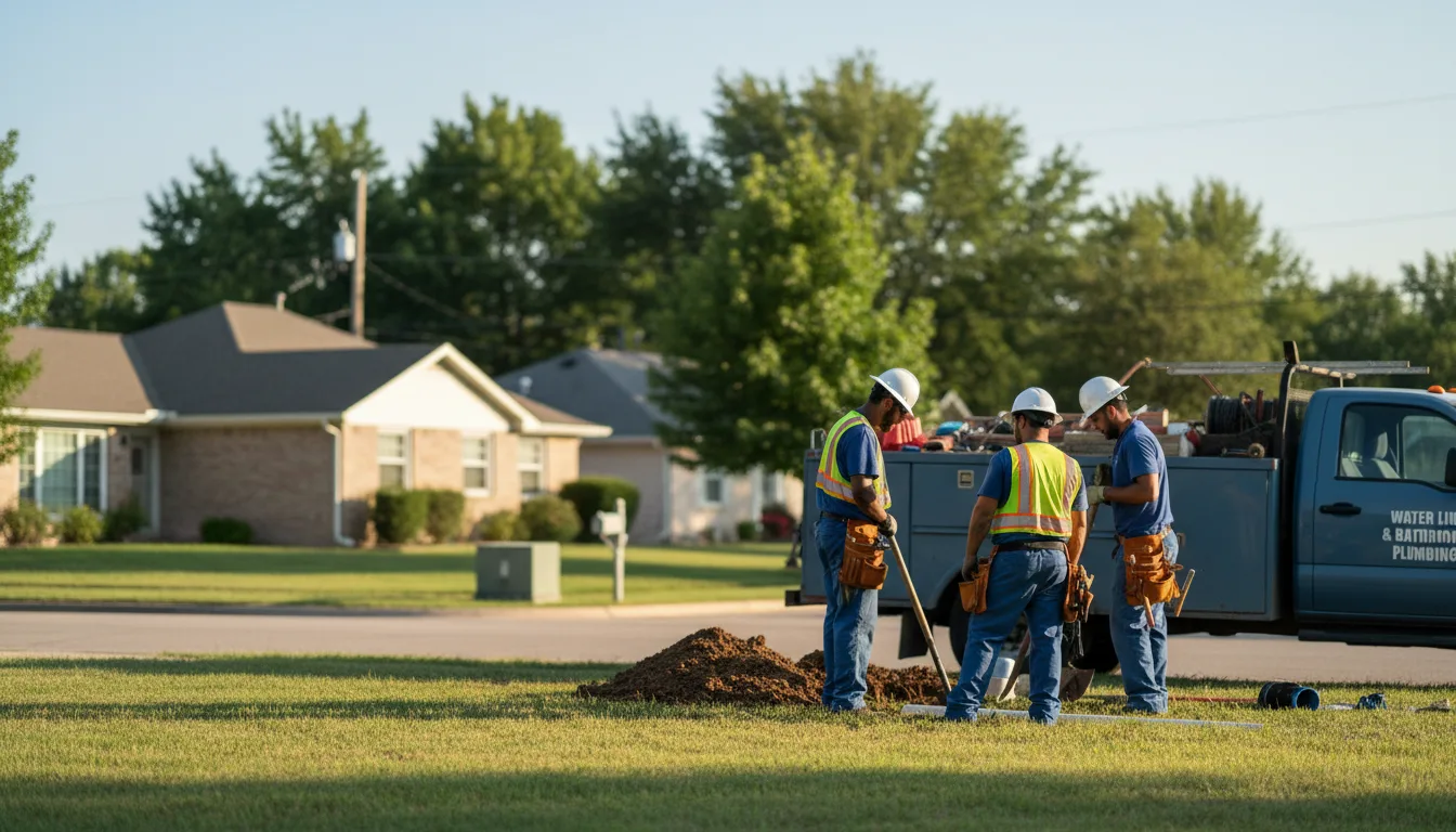 Residential water line and bathroom plumbing service in Comanche, TX